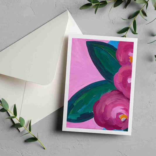 Greeting Card Set: Pink Blooms - Ros Gervay