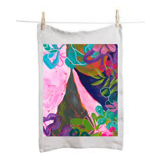 Art Tea Towel - By the Edge of the Magic River - Ros Gervay