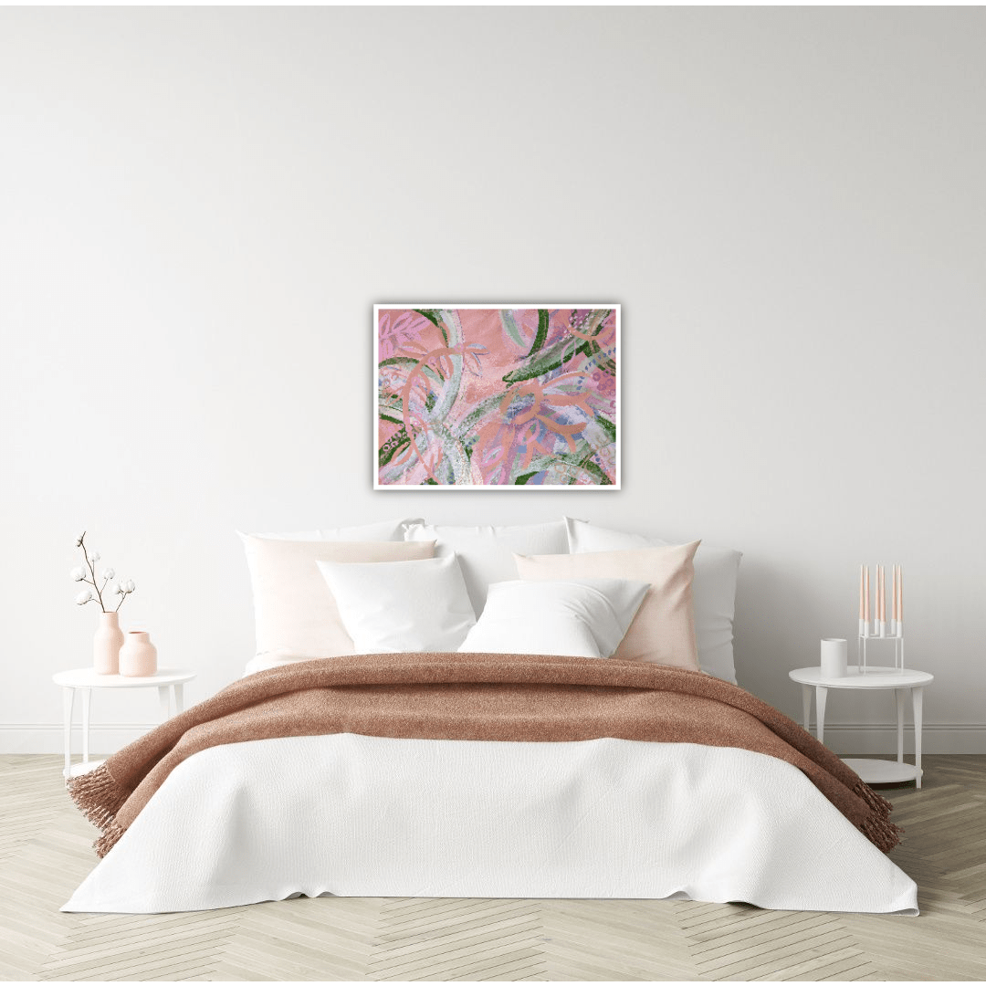 Ros Gervay Creative Original artwork "Flamingo Fields" Original